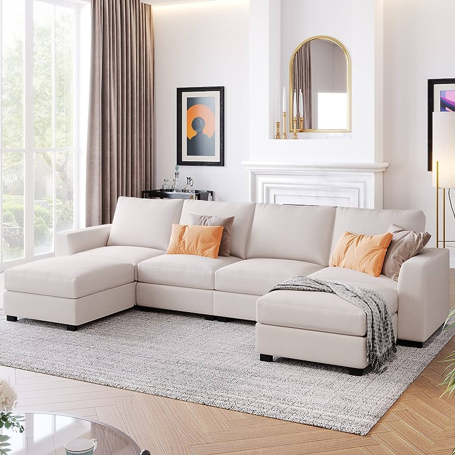 Leather sofa with attached cushions shop